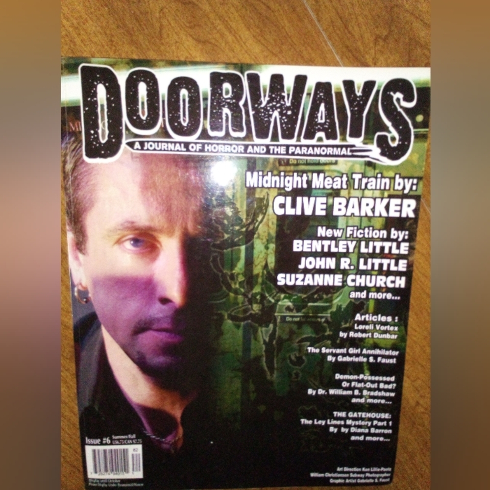 Doorways A Journal Of Horror And The Paranormal Magazine Issue #6 Clive Barker